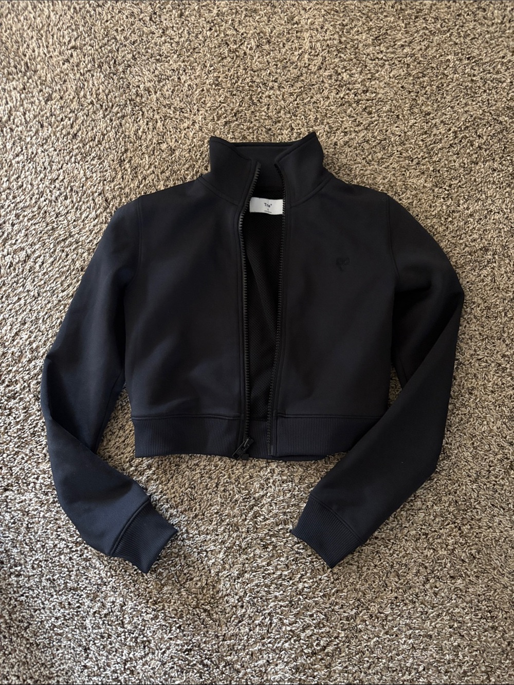 TNA Aritzia Cropped Black Women's Zip Jacket size small